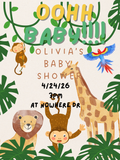 Jungle baby shower invitation