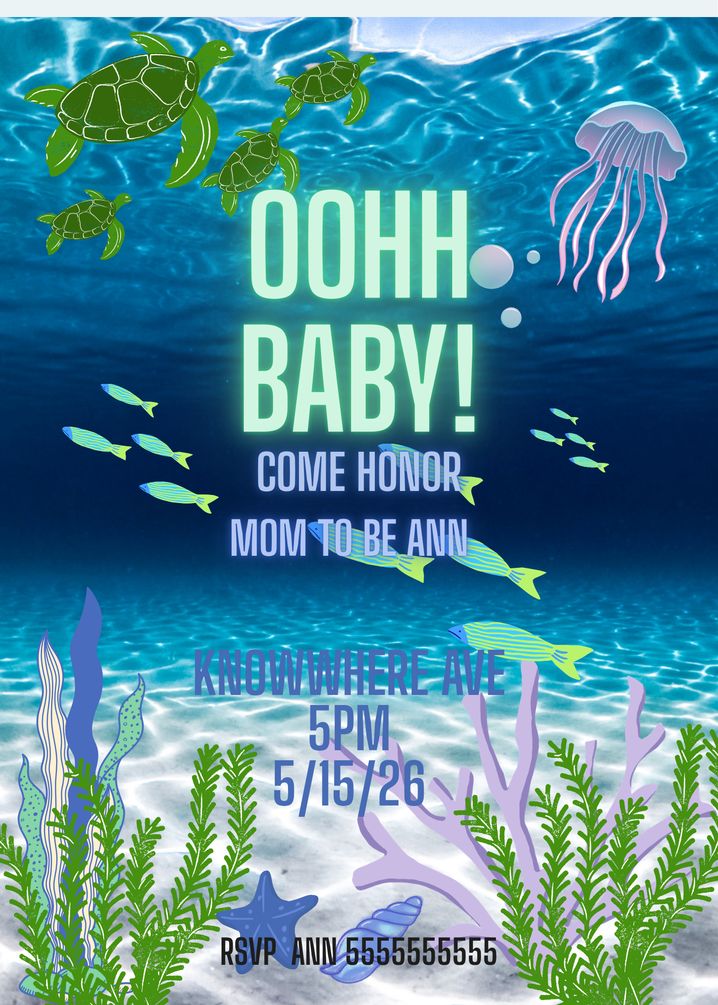 Under the sea baby shower invitation
