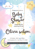 Moon and star baby shower invitation