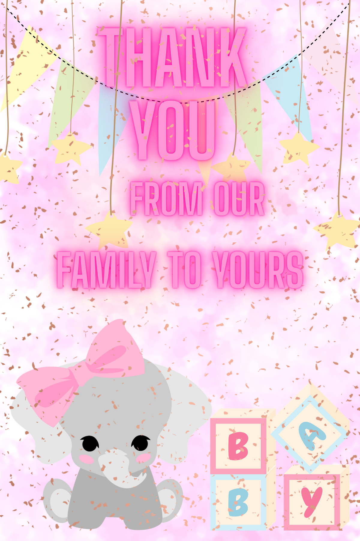 Baby shower thank you card