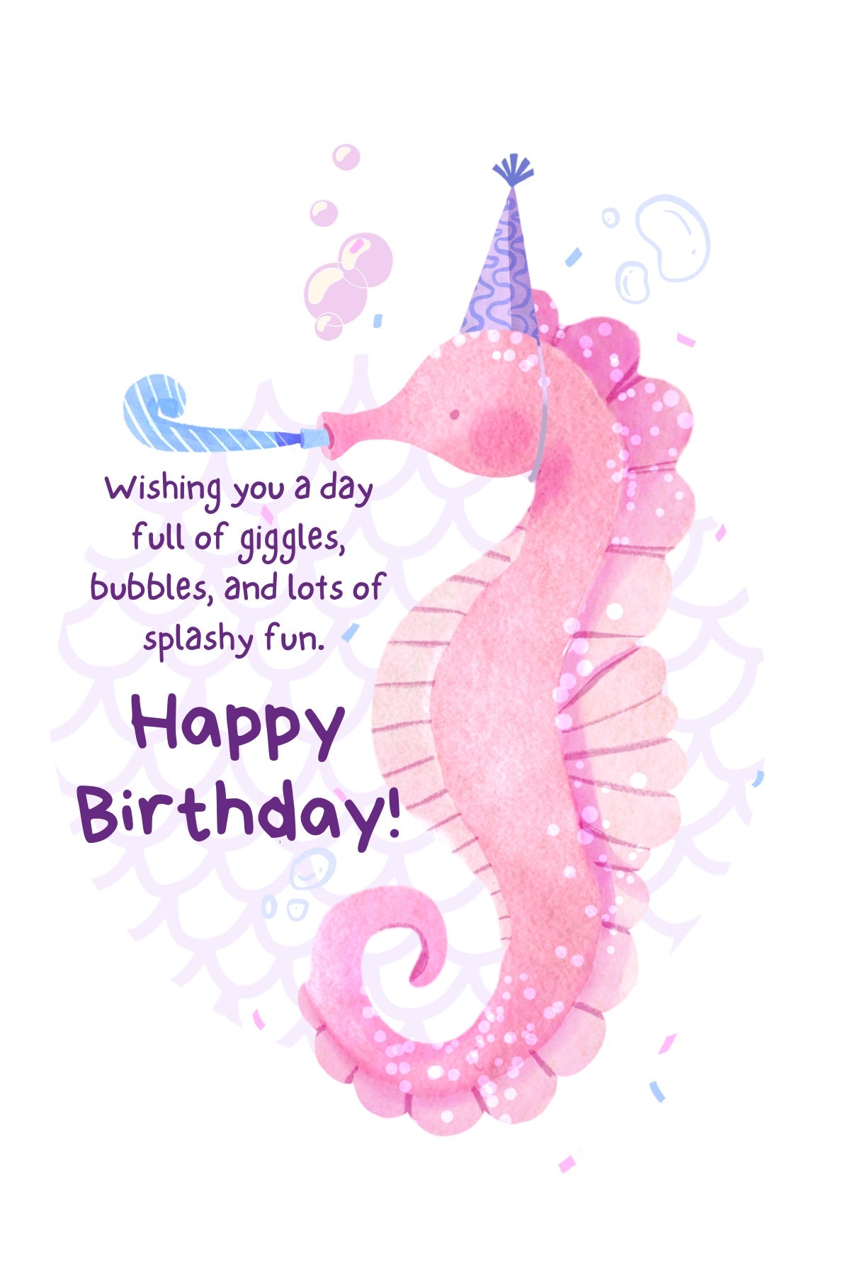 Seahorse Birthday card
