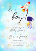 Astronaut baby shower invitation