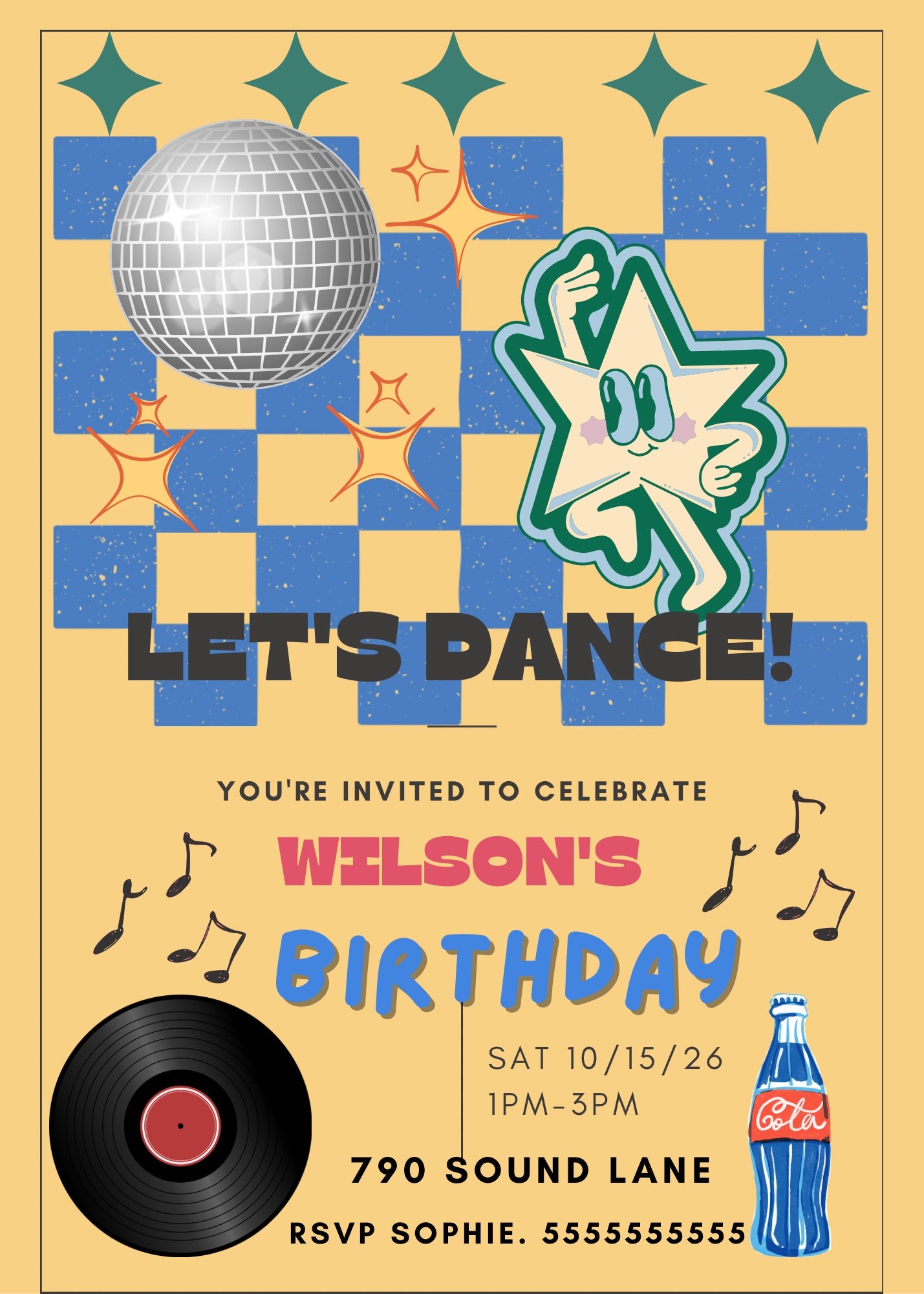 Retro Birthday invitation