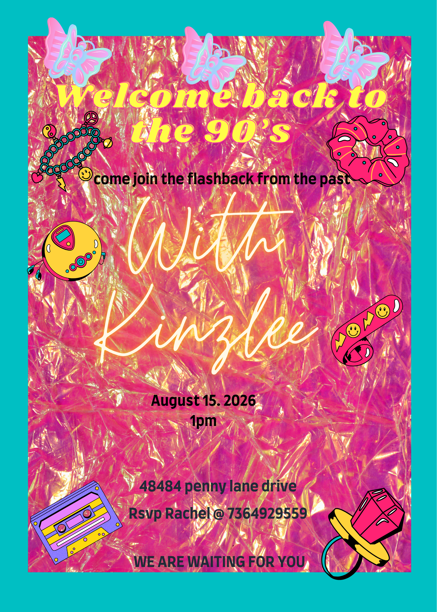 90’s Birthday invitation